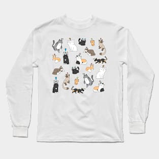 Cat Flower Party Long Sleeve T-Shirt